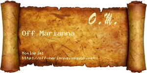 Off Marianna névjegykártya